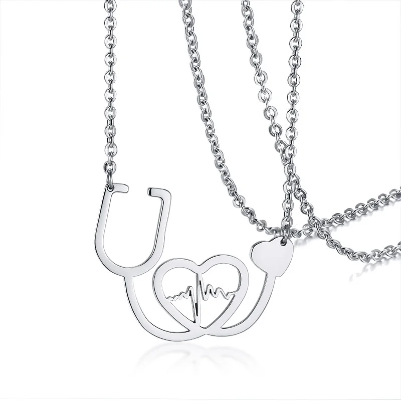 Серебряный стетоскоп в форме сердца для женских фотографий | Украшения и