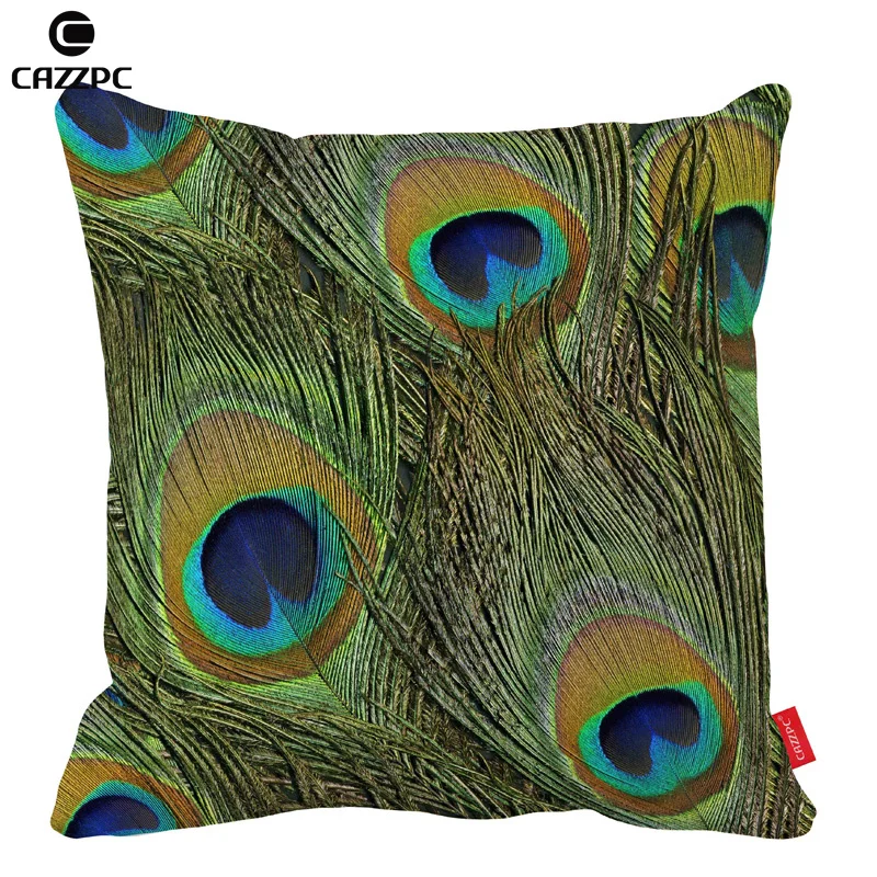 Colorful Green Peacock Gorgeous Feathers Car Decorative Throw Pillowcase Pillow cases Cushion Covers Sofa Chair Home Decor | Дом и сад