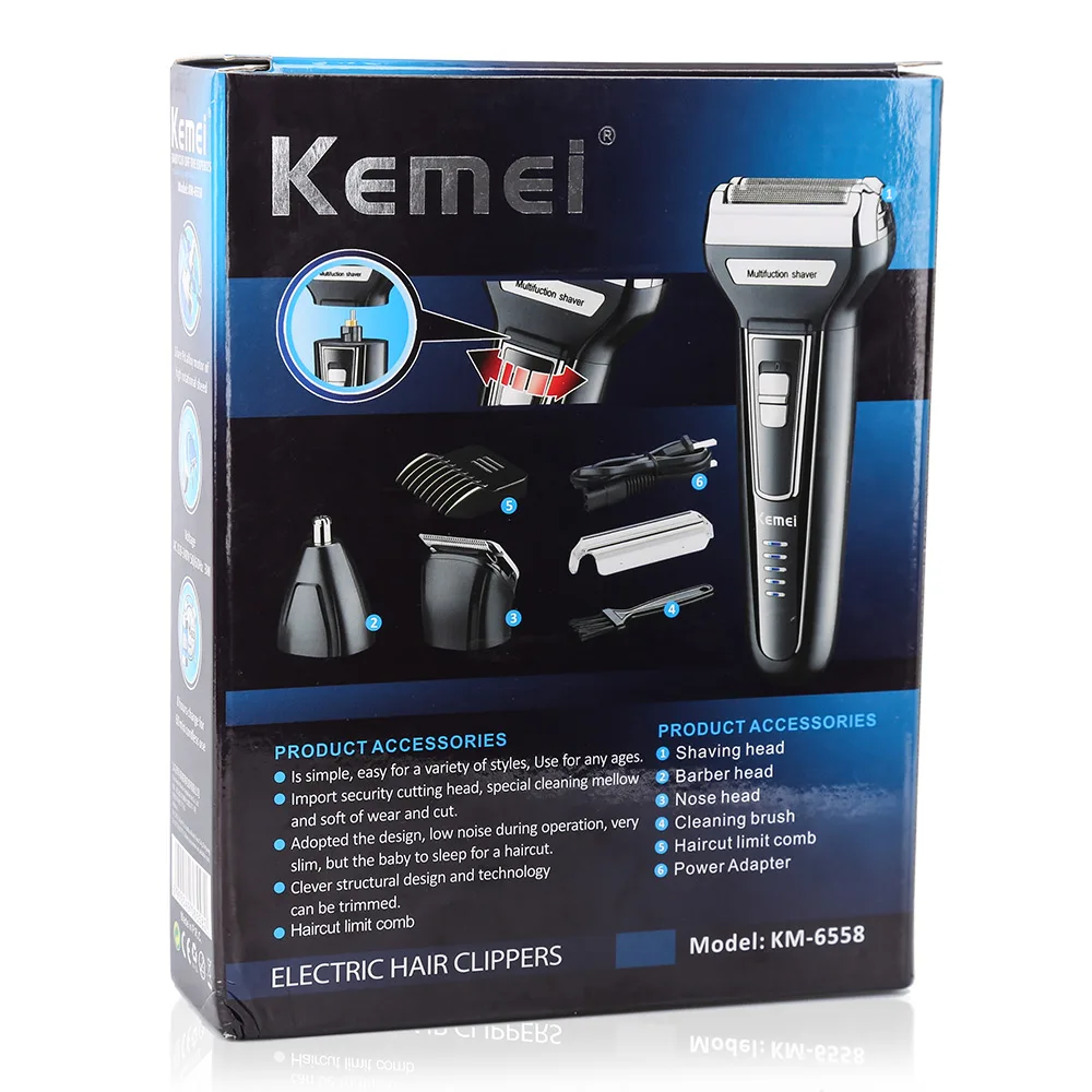 Kemei KM 6558 поршневые 3 лезвия электробритва путешествия Применение Безопасная