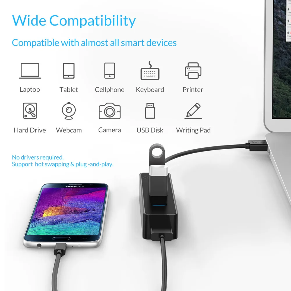 USB-Концентратор ORICO W5PH4 с портом USB 3 0 и поддержкой шины | Компьютеры офис