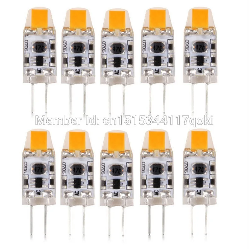 Двухконтактные светодиодные лампы 2 Вт G4 0705 COB 300-350LM AC/DC10V-20V теплый белый или