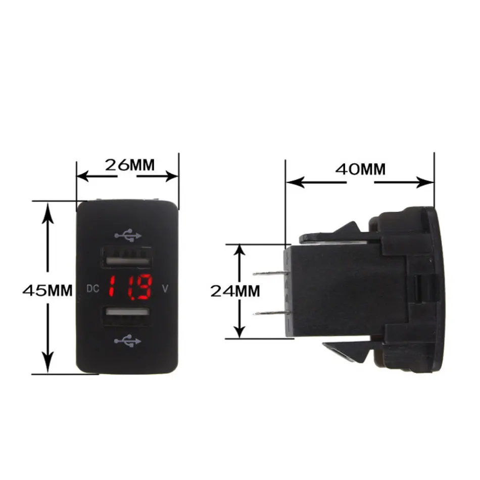 Автомобильное зарядное устройство с двумя USB портами 1 шт. 12/24 в 3 А быстрая зарядка