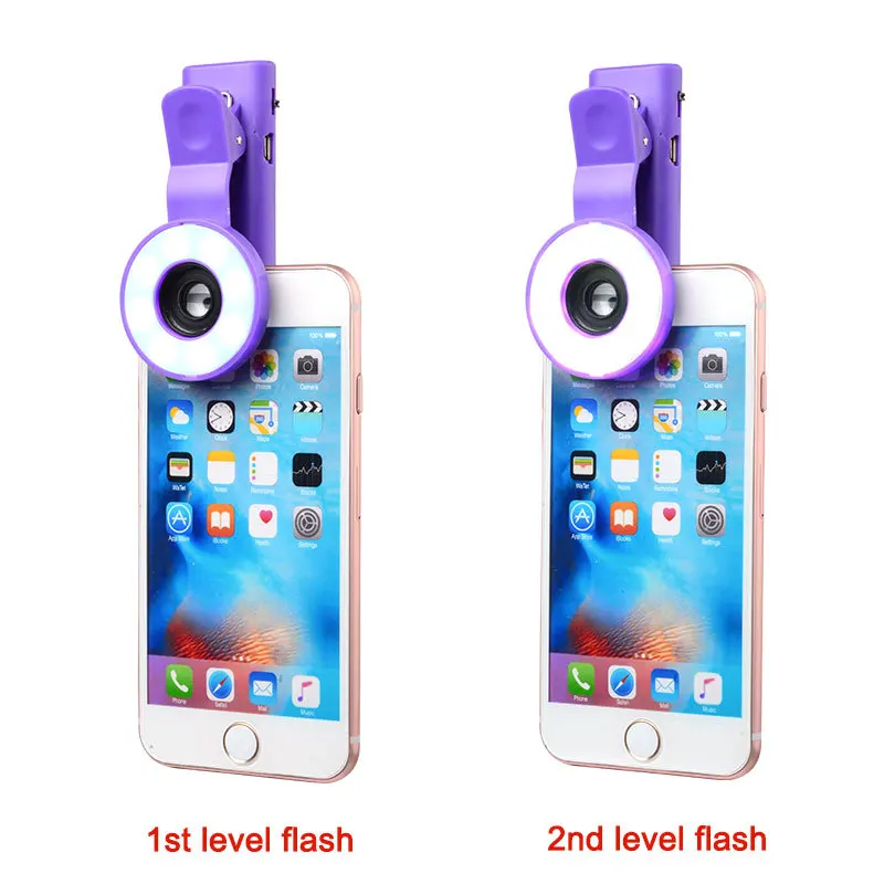 Светодиодный фонарь для вспышки портативный мини селфи круглый кольцевой