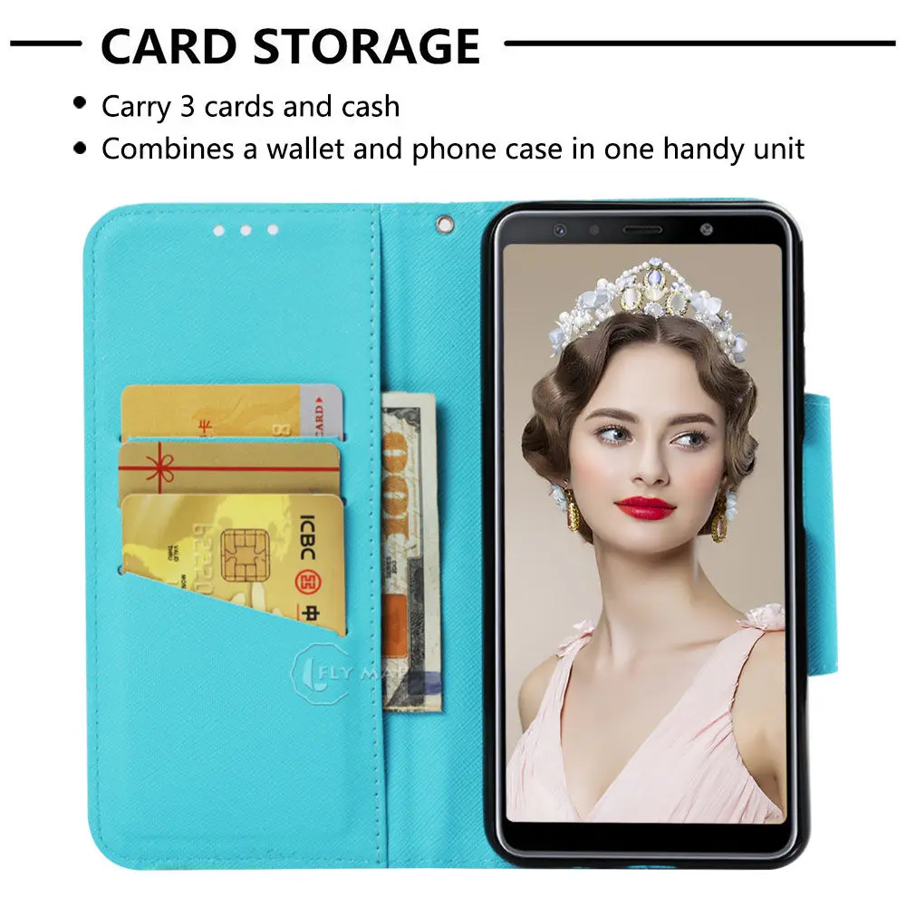 Кошелек большой чехол для Samsung Galaxy A7 7A SM A750 A750F/DS A750F кожаный телефона A 7 2018 SM-A750F