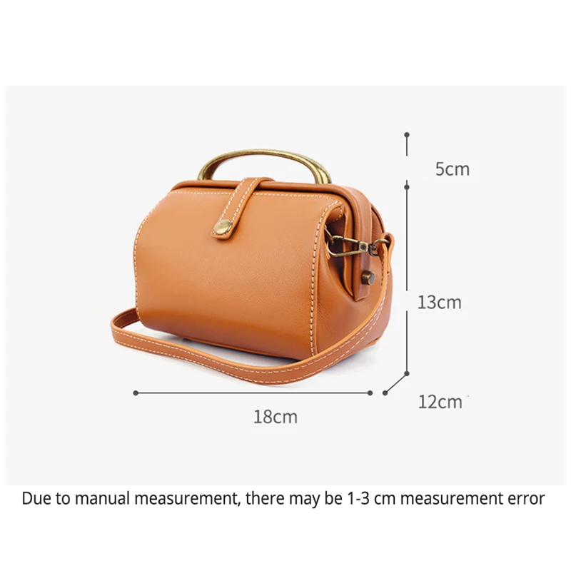 100% Genuine Leather Handbags Women Cow Womens Bags Retro Doctor Bag Soft Real Crossbody Ladies Shouder | Багаж и сумки