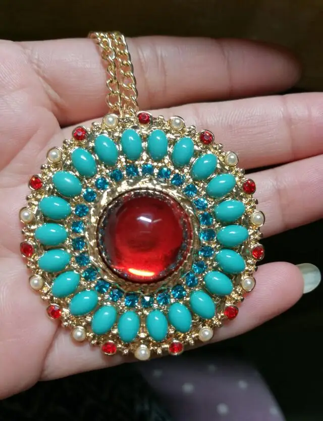 Винтажная брошь CSxjd красная и синяя с камнем из смолы изысканные подарочные