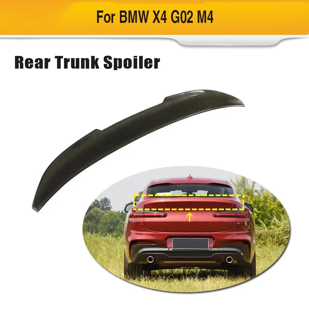 

Car Rear Trunk Spoiler Wing Lip for BMW X4 G02 2018 - 2020 Carbon Fiber Car Trunk Boot Lip Wing Spoiler Sticker