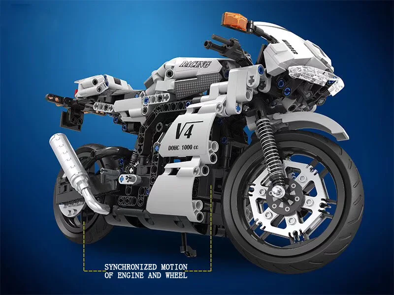 Моделирование техники 1:6 масштаб V4 Скорость Мотоцикл moc строительный блок assemable Модель Кирпичи игрушки коллекция для взрослых детей Подарки