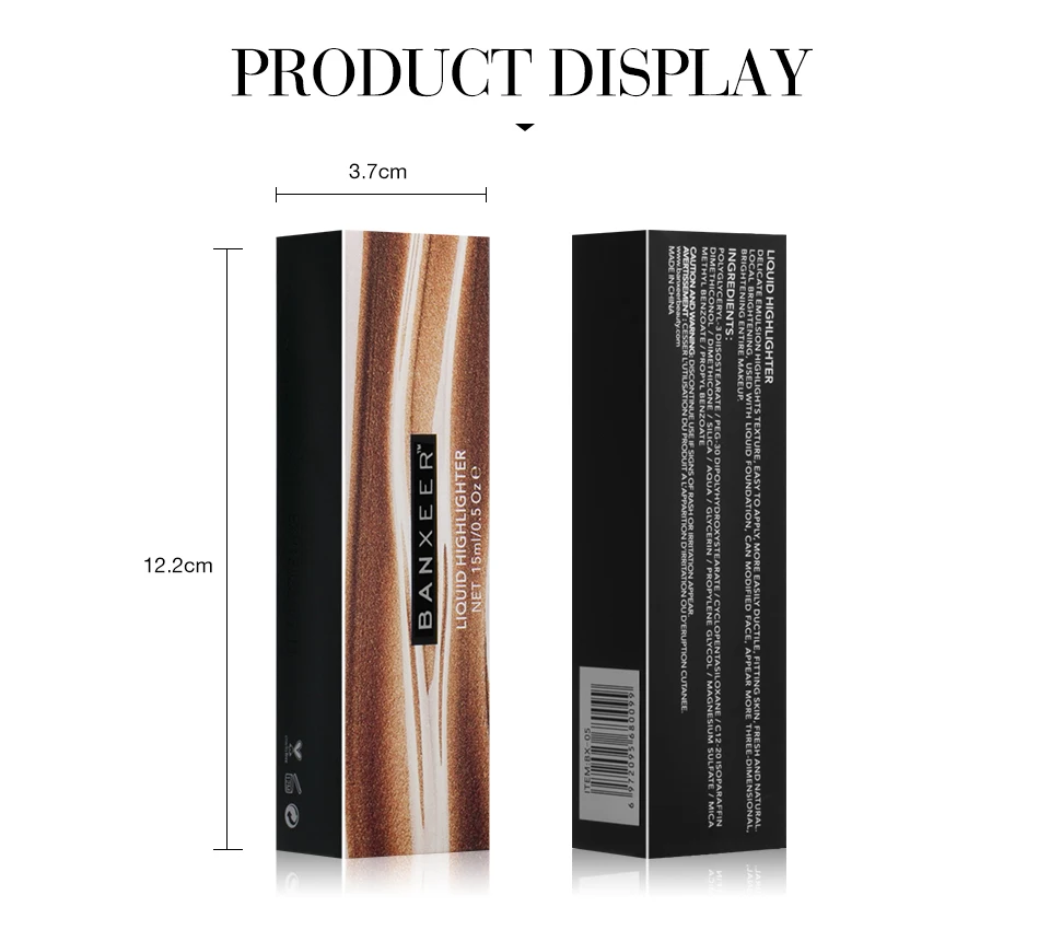 BANXEER жидкий хайлайтер Осветляющий крем для макияжа Shimmer Contour Bronzer Shinning Body Face Glow Highlight 6 цветов