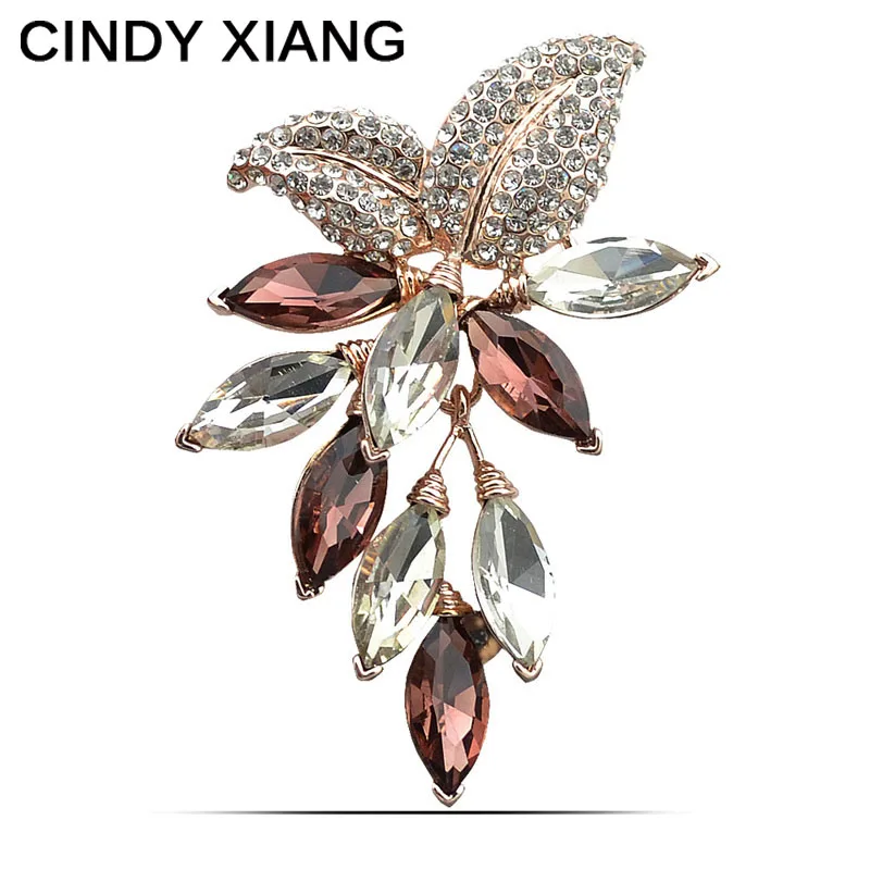 CINDY XIANG стразы цветок броши для женщин простой дизайн платье пальто костюм брошь булавка бижутерия ювелирные изделия Модные аксессуары
