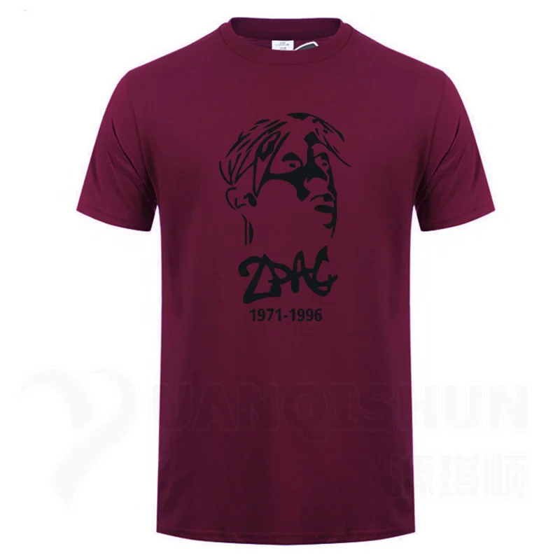 Red wine 2 Thug Life Tupac 2PAC знаменитости портрет футболка хип-хоп рэп рок Мужская футболка модная мужская футболка с круглым вырезом хлопковые топы футболки - Цвет: Red wine 2