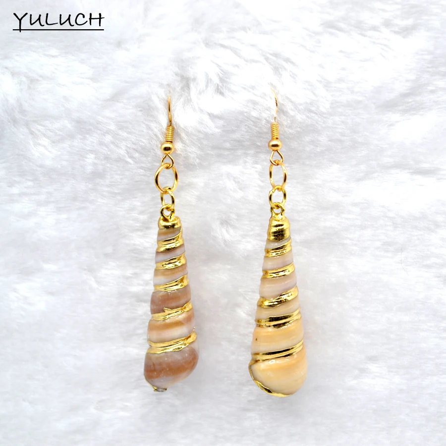 Женские свадебные и вечерние серьги-раковины золотистого цвета корейский стиль |