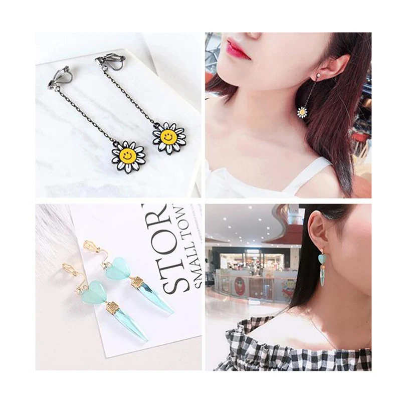 Женские серьги-клипсы с бантом крылом бабочкой облаком звездой сердцем |