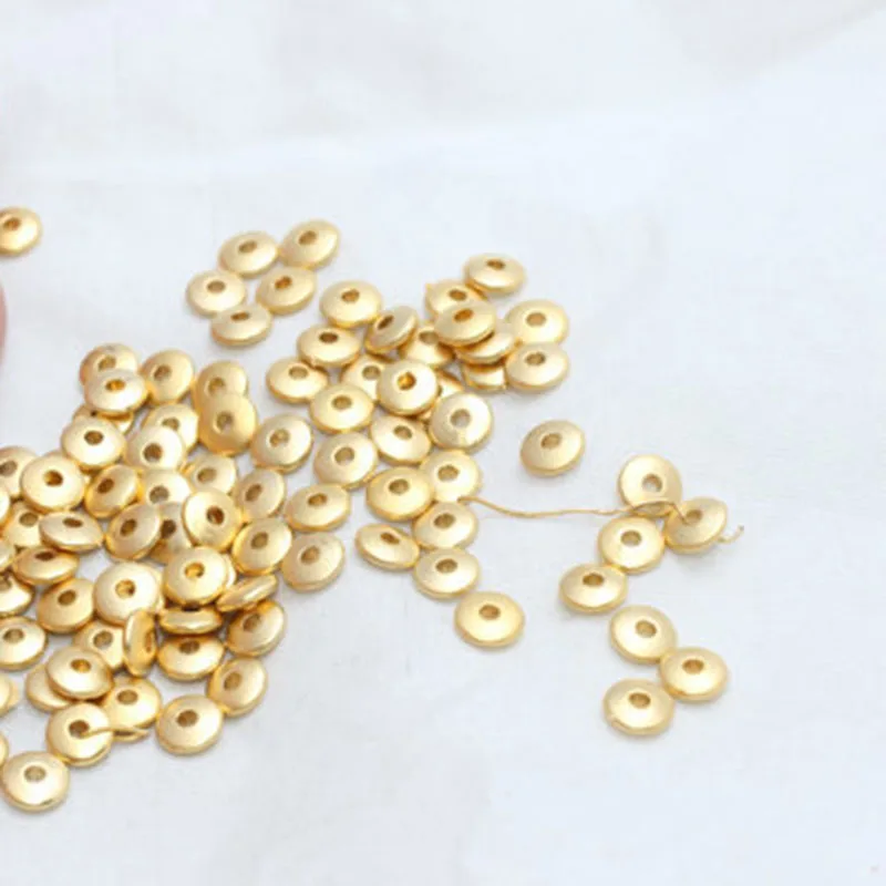 Плоские бусины разделители BEAUCHAMP гладкие круглые подвески для ожерелий