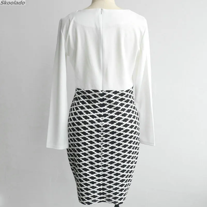 Женское осеннее платье с v образным вырезом винтажное элегантное офисное