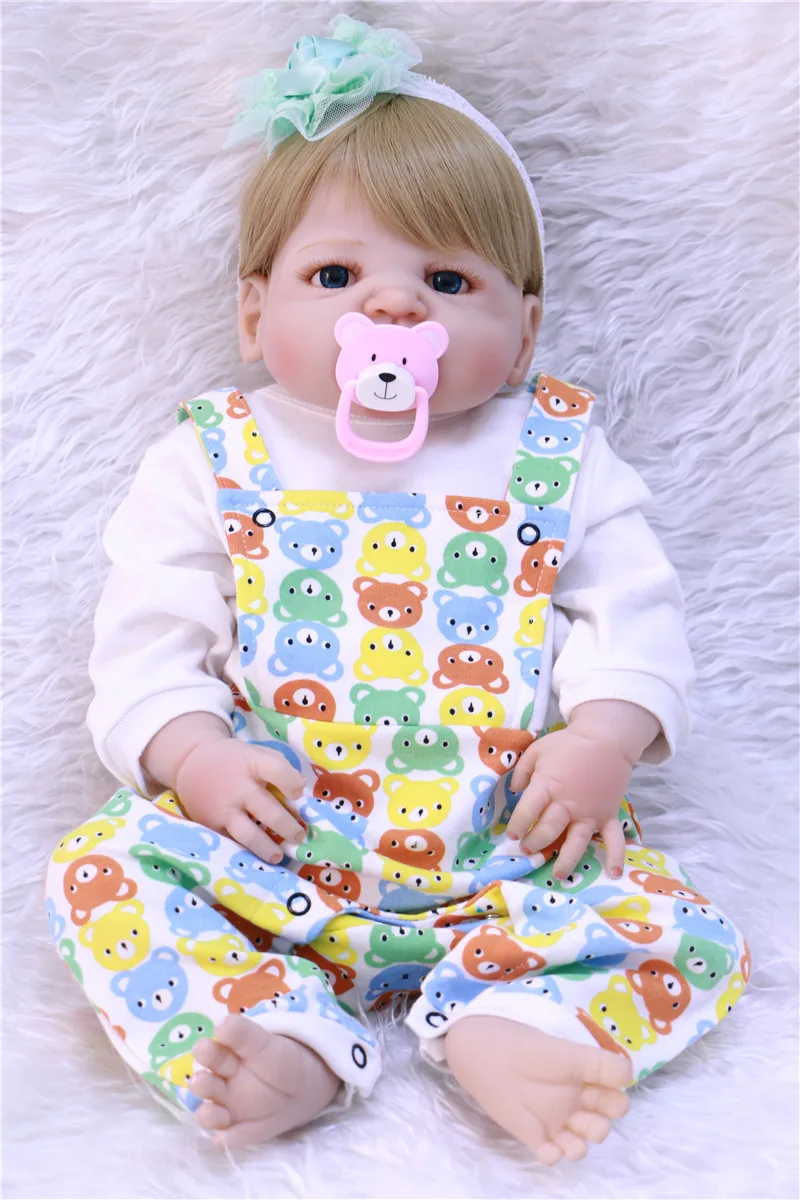 

22" full body silicone reborn baby toys lifelike girl doll reborn baby newborn fashion doll tos gift bebe alive bonecas