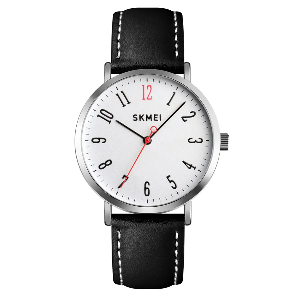 Silver black SKMEI модные женские часы, женские кварцевые часы с кожаным ремешком, водонепроницаемые наручные часы, женские часы для влюбленных, relogio feminino 1463 - Цвет: Silver black