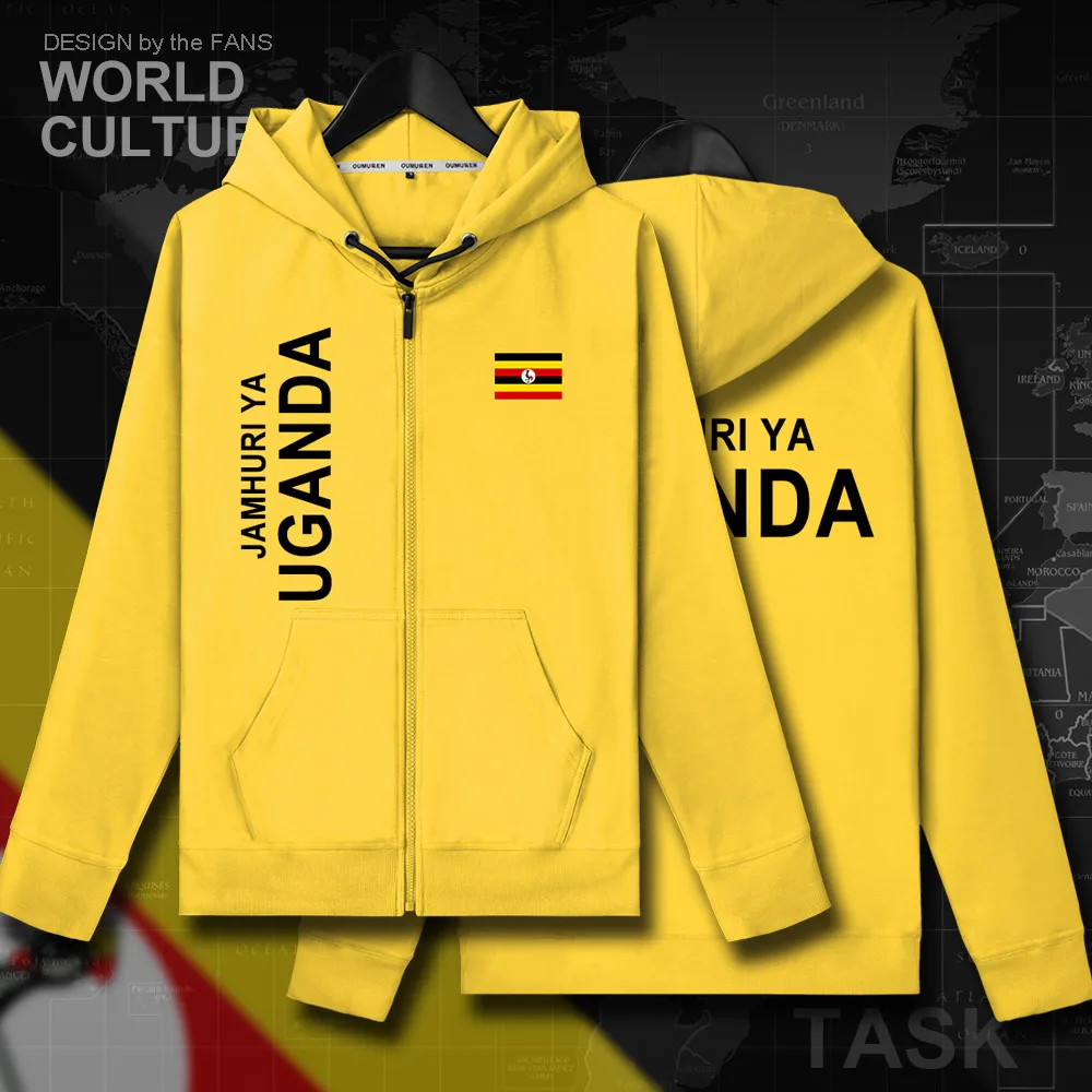 Ugandan UGA/мужские флисовые толстовки на молнии Зимние трикотажные мужские куртки и