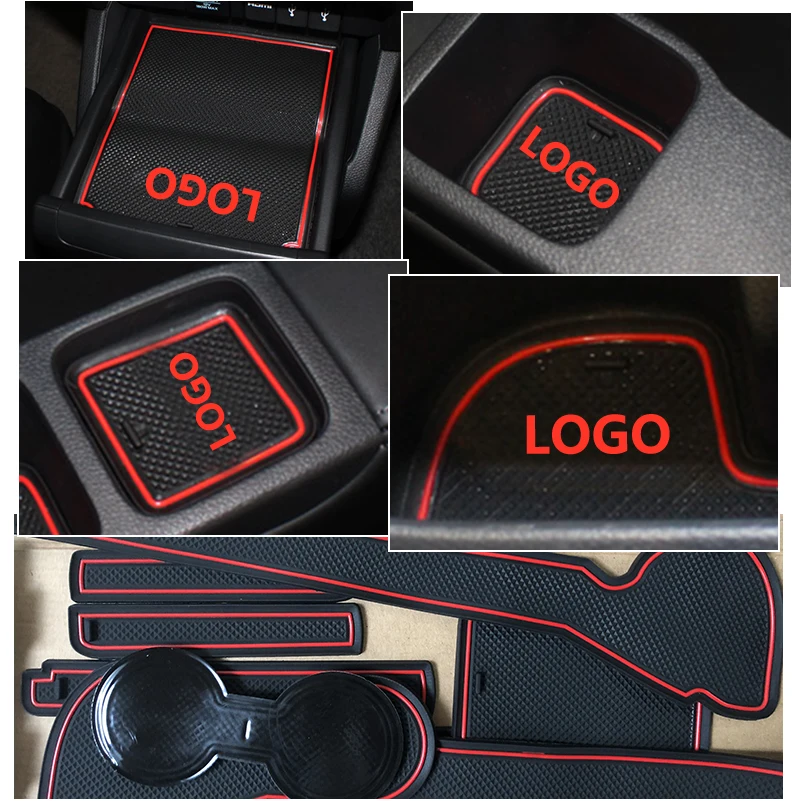 Противоскользящие резиновые коврики с прорезями для ворот чашек Honda Odyssey 2014 2015 2016