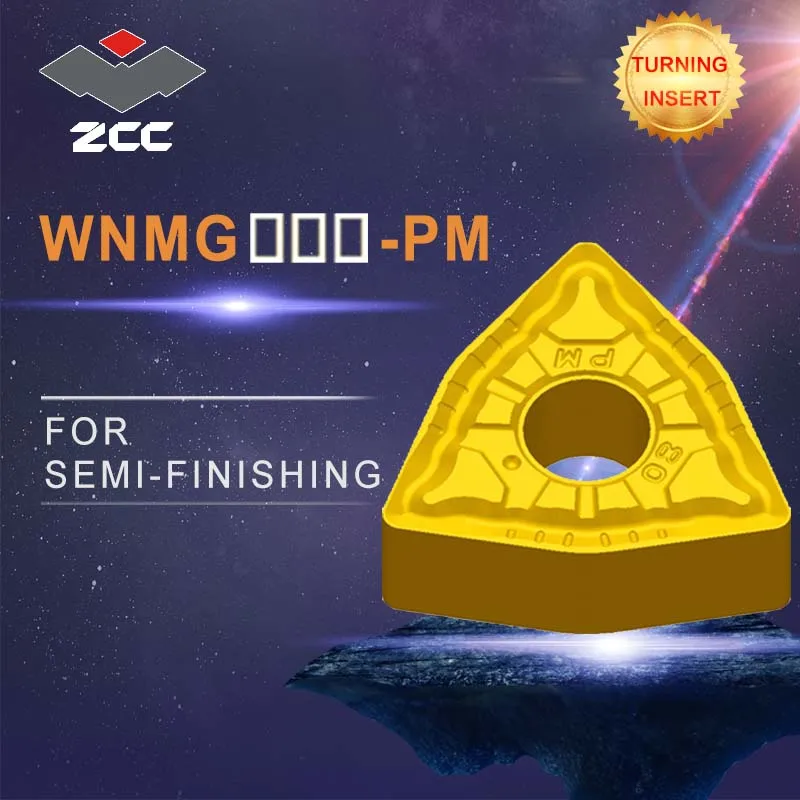 

10pcs/lot ZCC carbide inserts WNMG WNMG 080412 PM coated cemented carbide turning tool ZCCCT lathe tools steel semi-finishing