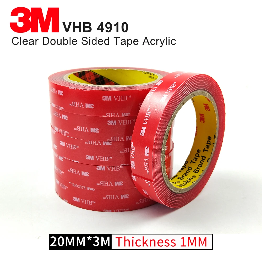 Прозрачная акриловая лента 3M VHB 4910 двухсторонняя клейкая повышенной прочности
