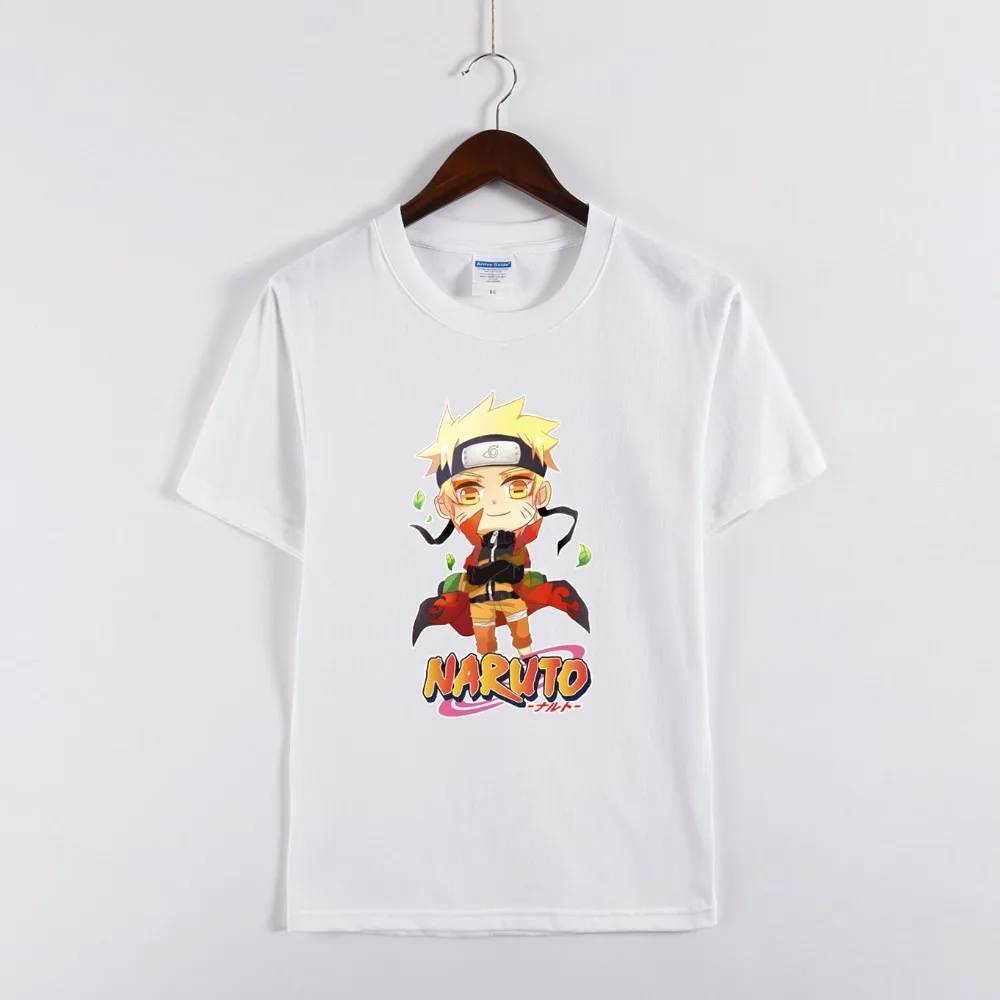 100% хлопок аниме Наруто Узумаки мужские футболки Топы И Футболки Одежда для