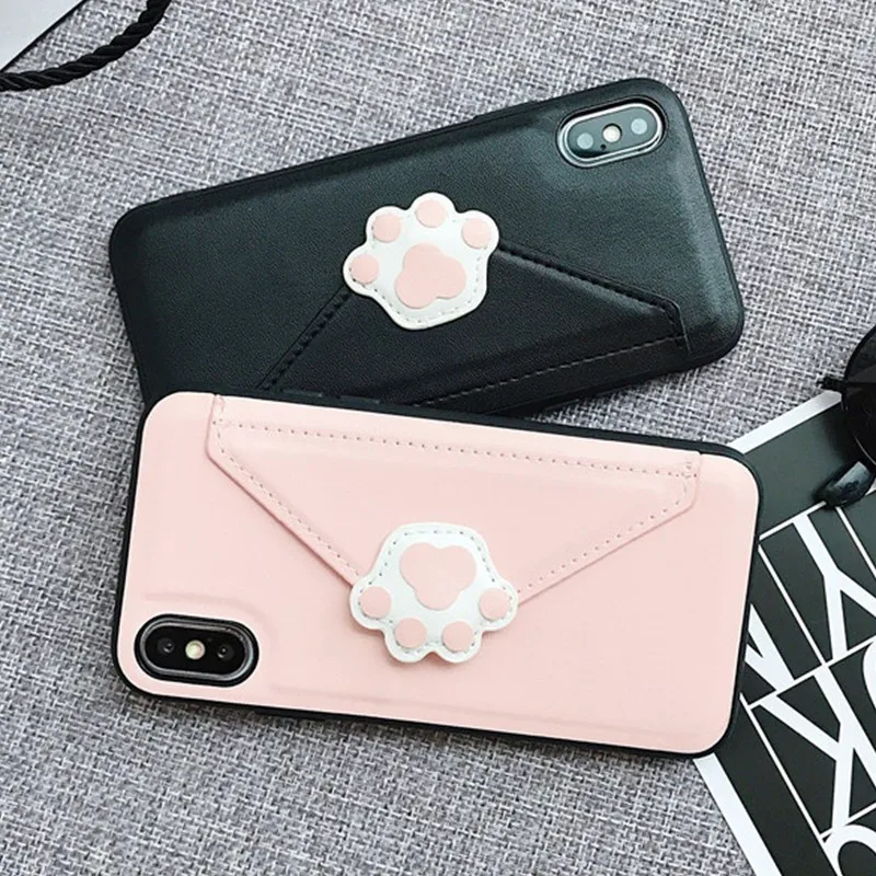 Кроссбоди Чехол-бумажник для сотового телефона для iphone XR 6s 7 8 Plus 11 Pro Xs Max Кошачий коготь из искусственной кожи слот для карт с плечевым ремнем
