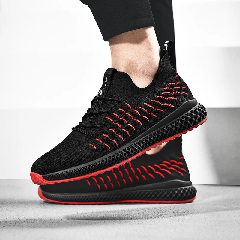 Мужские кроссовки с дышащей сеткой мужские легкие на плоской подошве со