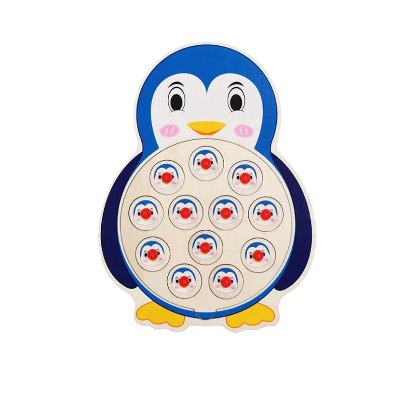 Шахматы с памятью мультяшных животных деревянная игрушка цифрами обучающая для