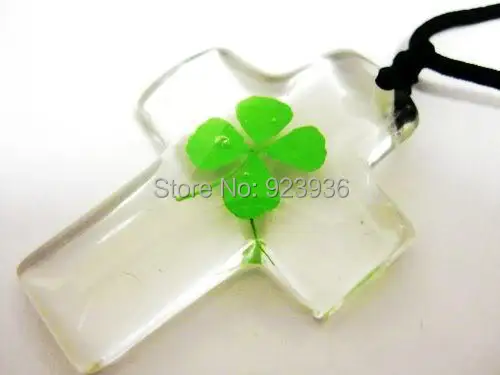 Праздничные продажи 12 шт. подвеска с крестом в виде четырехлистного клевера на