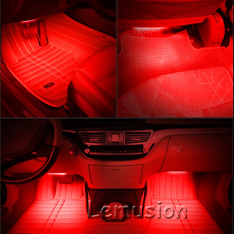 LENTAI 1 набор Автомобильный светодиодный RGB светильник Атмосфера лампы полосы