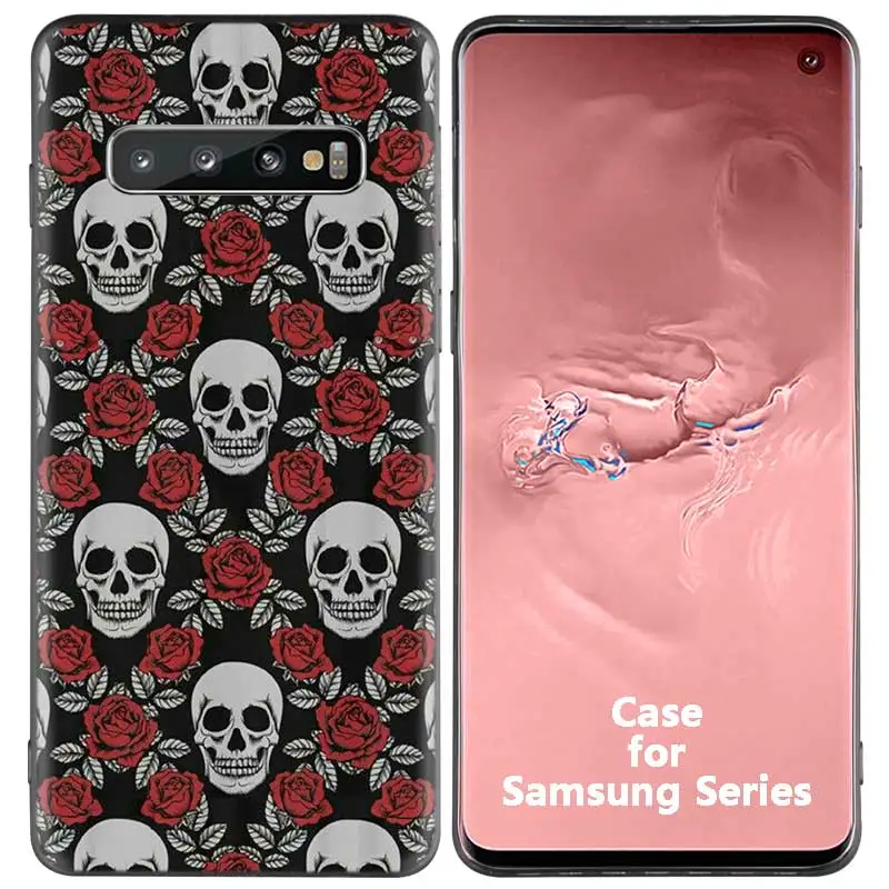 08 С изображением цветочного сахарного черепа силиконовый чехол для samsung Galaxy S8 S9 S10 плюс S10e A50 A30 M30 A40 A20 A10 M20 M10 S7 края крышки - Цвет: 08