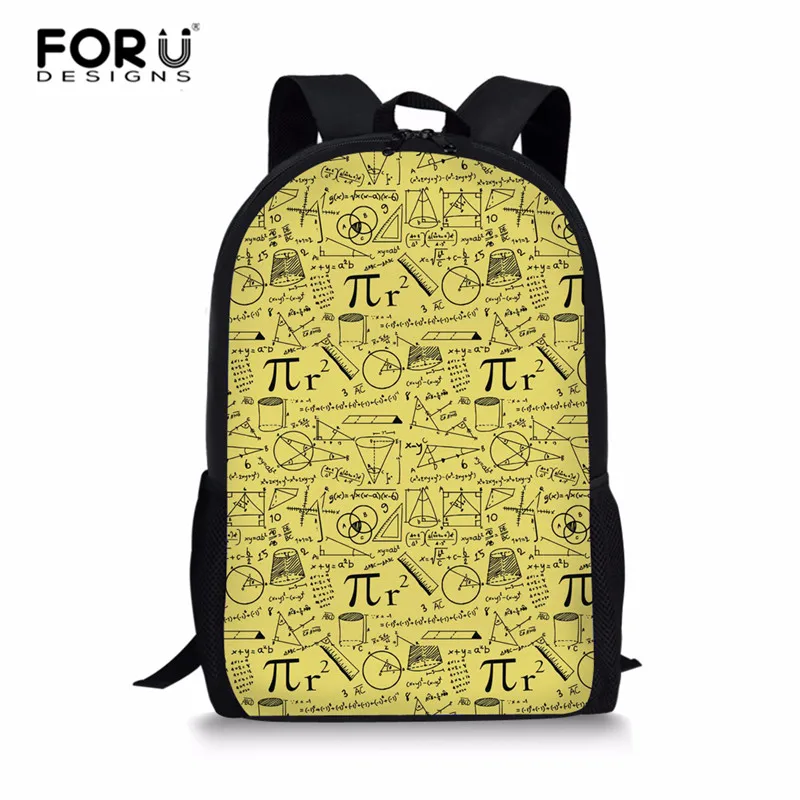 Z2647C FORUDESIGNS/рюкзак с принтом формулы математики, школьные сумки для подростков, мальчиков и девочек, рюкзаки на заказ, школьные сумки для книг, сумки для подростков, Mochila - Цвет: Z2647C