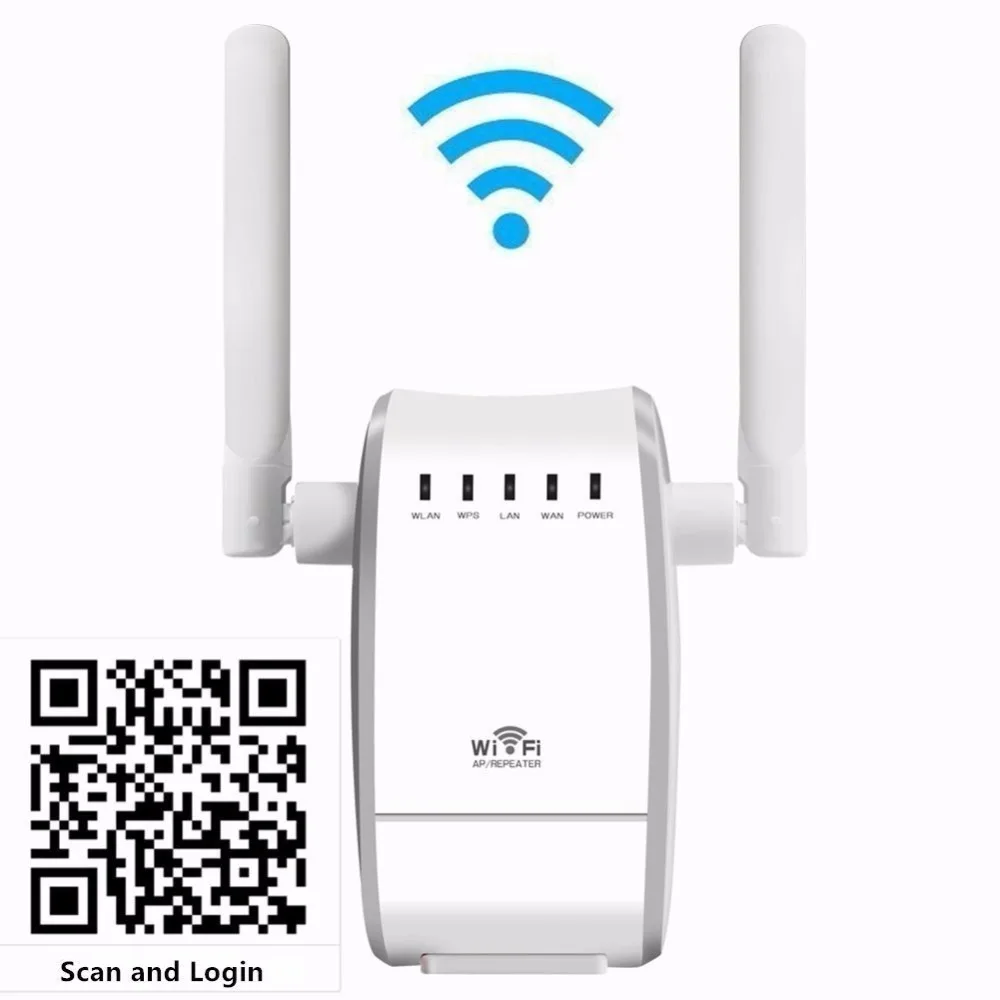 300 Мбит/с беспроводной Wi-Fi ретранслятор усилитель широкого диапазона ЕС/США/Великобритания Plug+ 2x антенны