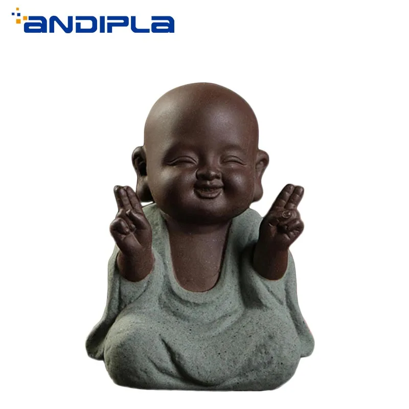 Китайский милый чайный набор ручной работы питомец фиолетовый песок Будда монах