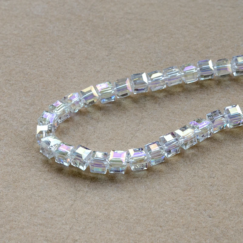 Цветные хрустальные Квадратные бусины AB для изготовления ювелирных изделий