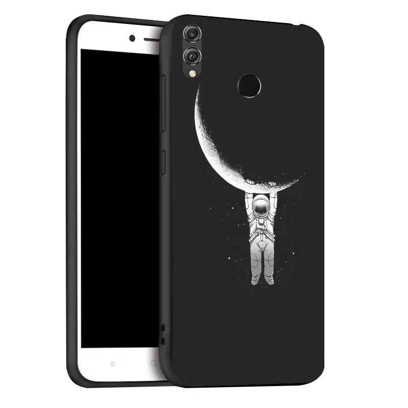 x061 Чехол для huawei Honor 8X 8A 9 10 Lite чехол s Space Moon Astronaut, чехол для телефона huawei Honor 7C 7A Pro, чехол-бампер - Цвет: x061
