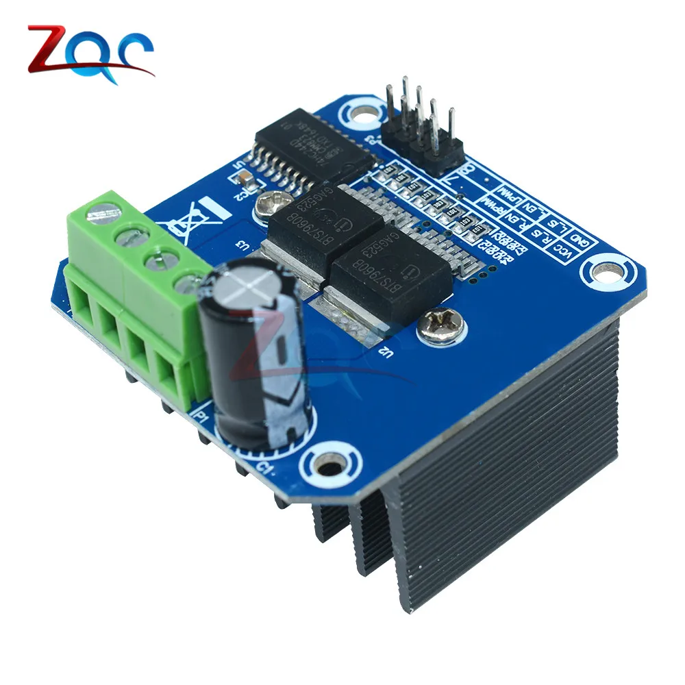 Двойной BTS7960 B BTS7960B DC 43A Драйвер шагового двигателя Модуль h-мост ШИМ модуль для Arduino умный автомобиль