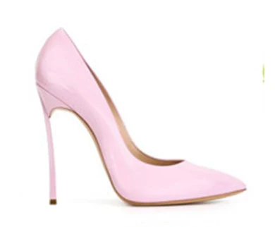 patent light pink Брендовая женская обувь на высоком каблуке женские туфли-лодочки на шпильках женские туфли на тонком каблуке цвет телесный свадебные туфли на высоком каблуке с острым носком размеры 33–43 - Цвет: patent light pink