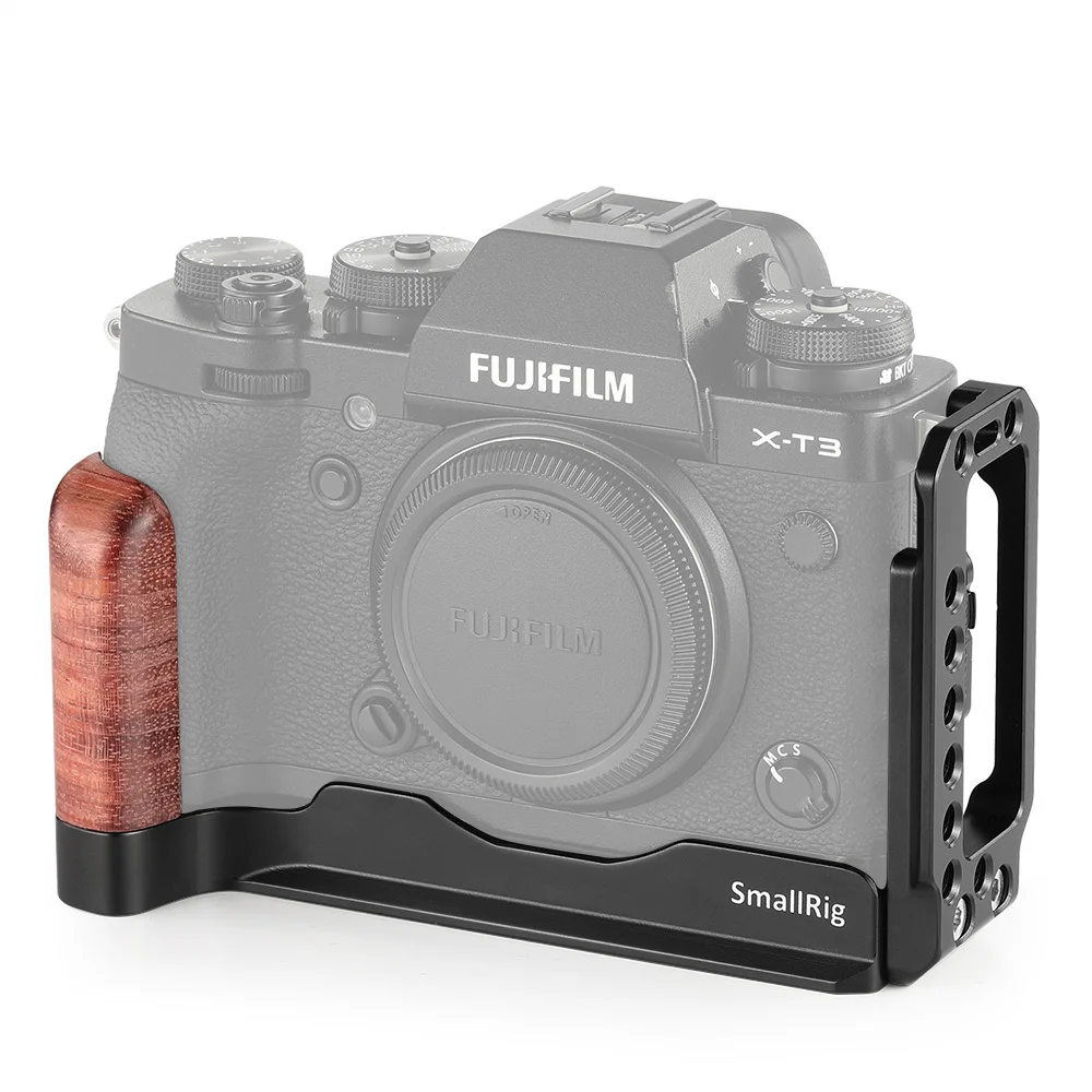 SmallRig X-T3/X-T2 l-кронштейн для Fujifilm X-T3 и X-T2 камеры быстросъемная l-пластина с деревянной ручкой+ Arca ласточкин хвост пластина-2253