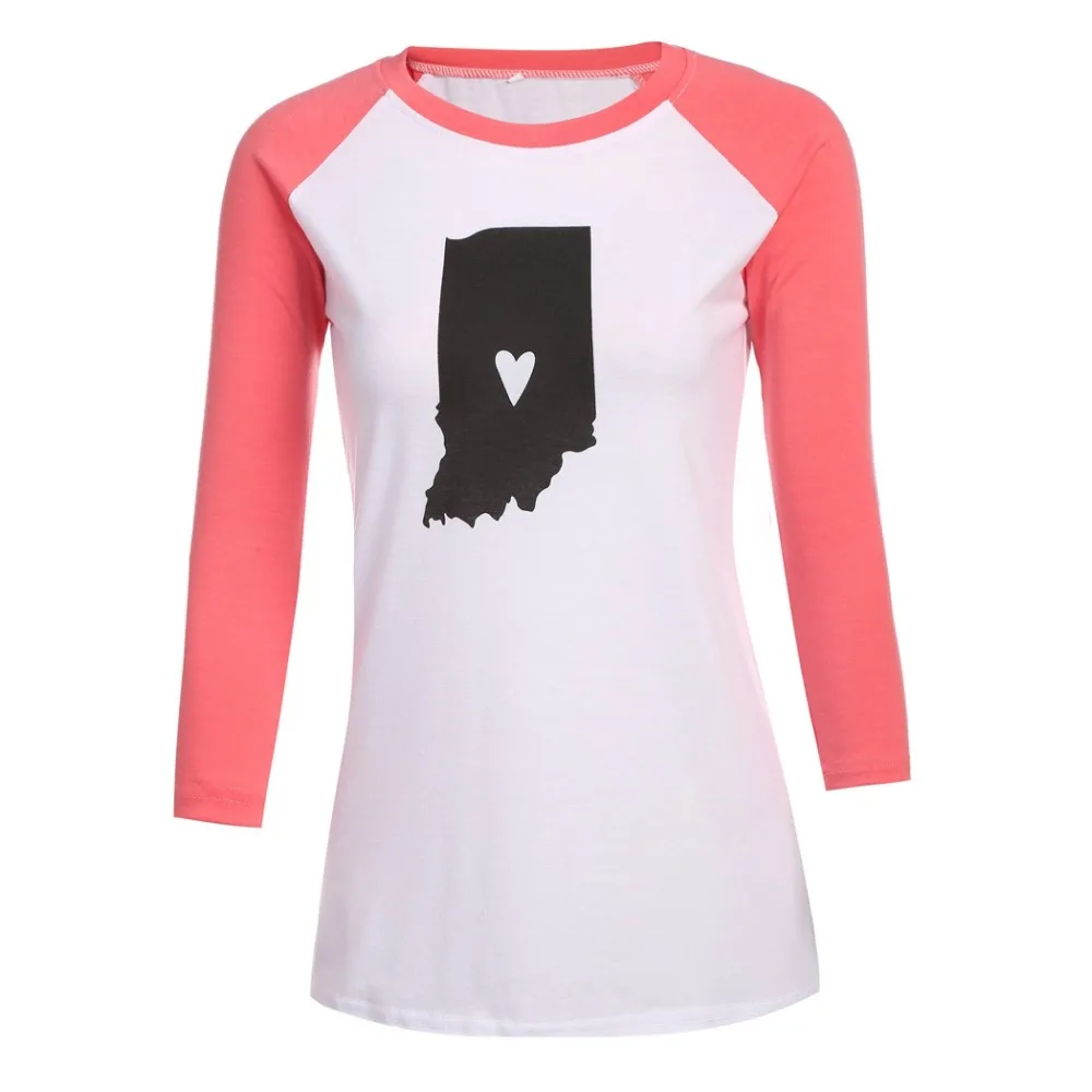 Женщины Повседневная Лоскутная Шею Реглан 3/4 Рукавом Футболка Топ|t-shirt top|round necktop