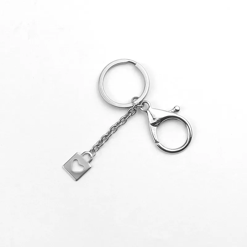 New Simple stainless steel Charm Key chain Lock shape Pendant For Men Women Car Bag Belt Trinkets Jewelry | Украшения и