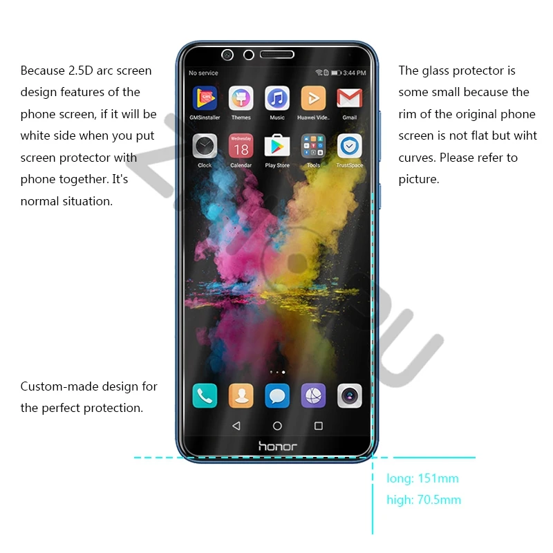 3 шт./лот закаленное Стекло для huawei Honor 7 х 5 93 дюйма Экран протектор Защитная пленка