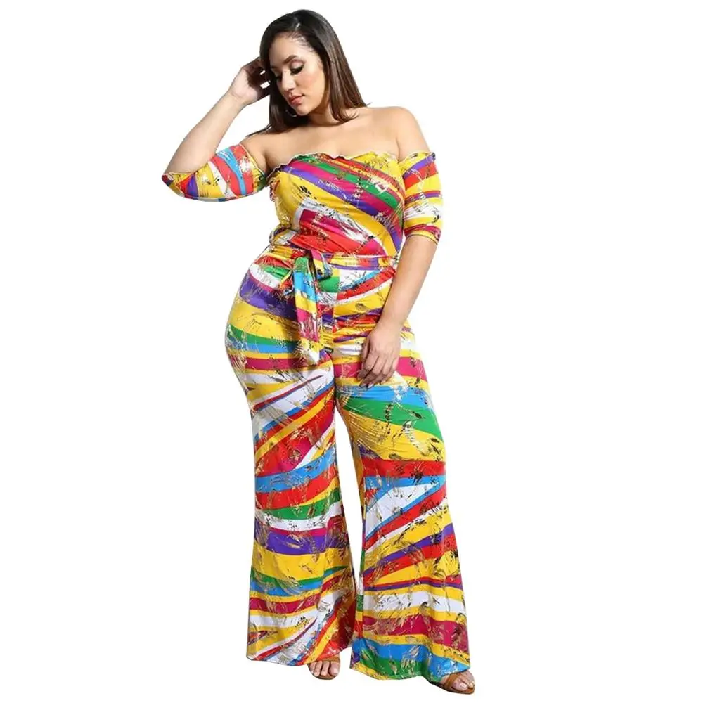 Женский комплект из 2 предметов с принтом в радужную полоску укороченный топ