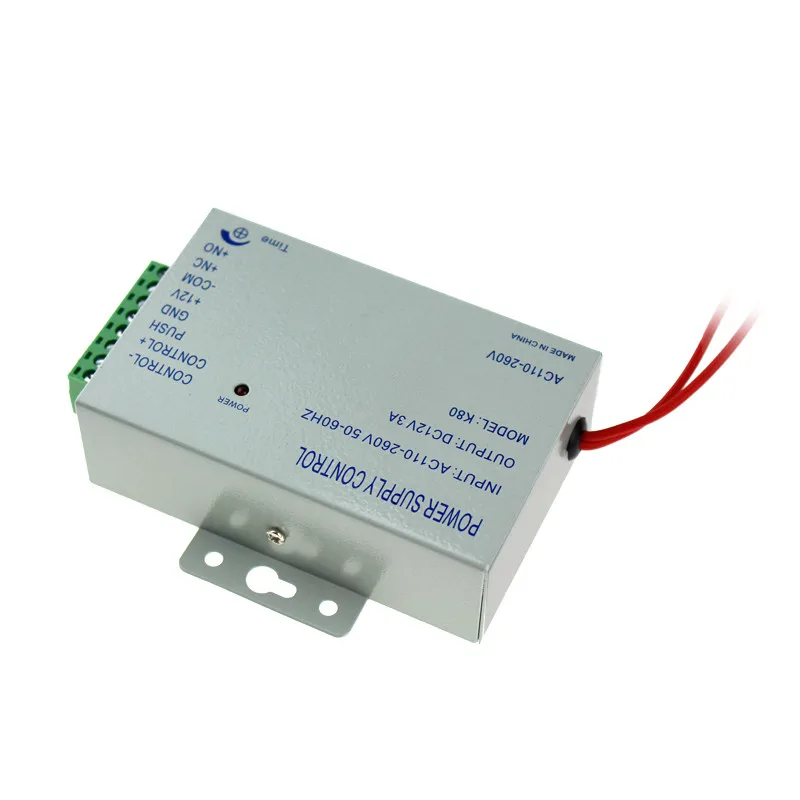 Металлический источник питания с контролем доступа DC12V/3A выход 110-260VAC входное напряжение с задержкой времени для всех видов электронный замок K80