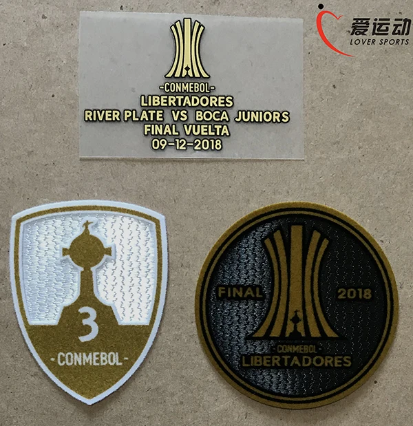 Ривер Плейт FINAL COPA LIBERTADORES набор патчей CONMEBOL LIBERADORES финальный матч детали+ трофей 3 патч