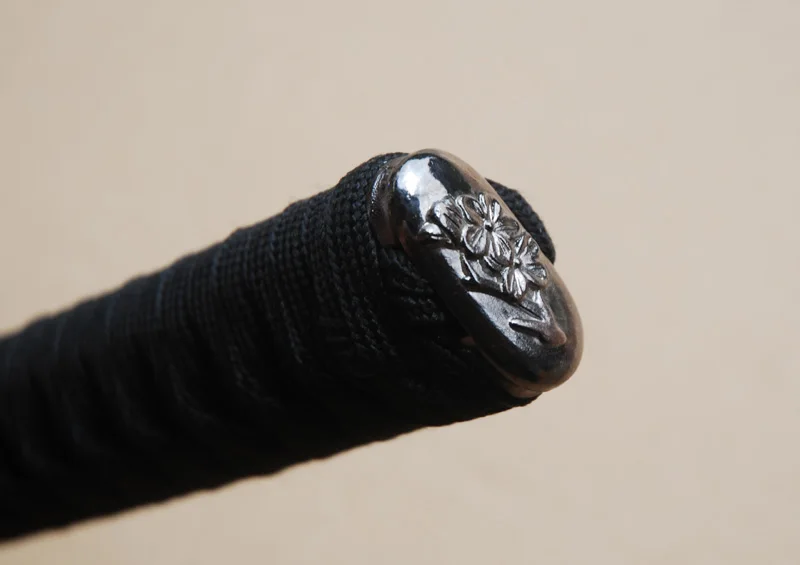 Новая прямая ручка Katana Tsuka из черного шелка и синтетического цвета Rayskin сплава