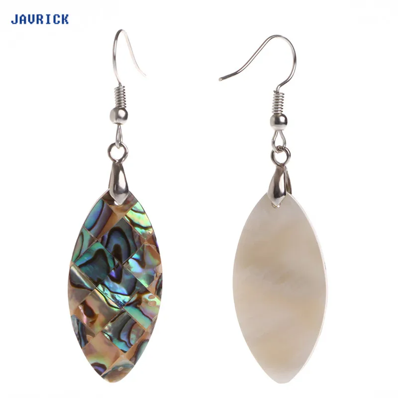 JAVRICK 1 Pair Exotic Retro Vintage Drop Shape Earrings Oval Mother-of-Pearl 34x18mm | Украшения и аксессуары
