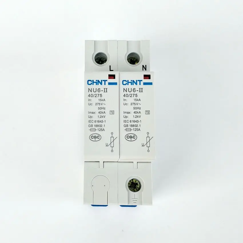 CHINT NU6 II 2P 15 40KA 275V низковольтный стабилизатор напряжения 385V