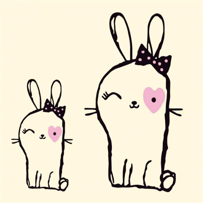 Накладки из ПВХ с сердечком и кроликом для одежды утюжок передачи тепла наклейки